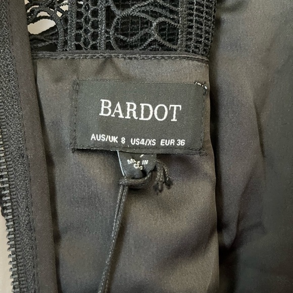 Bardot Mariana Black Lace Sleeveless Size XS US 4 Cocktail Sheath Dress NWT - Picture 12 of 14